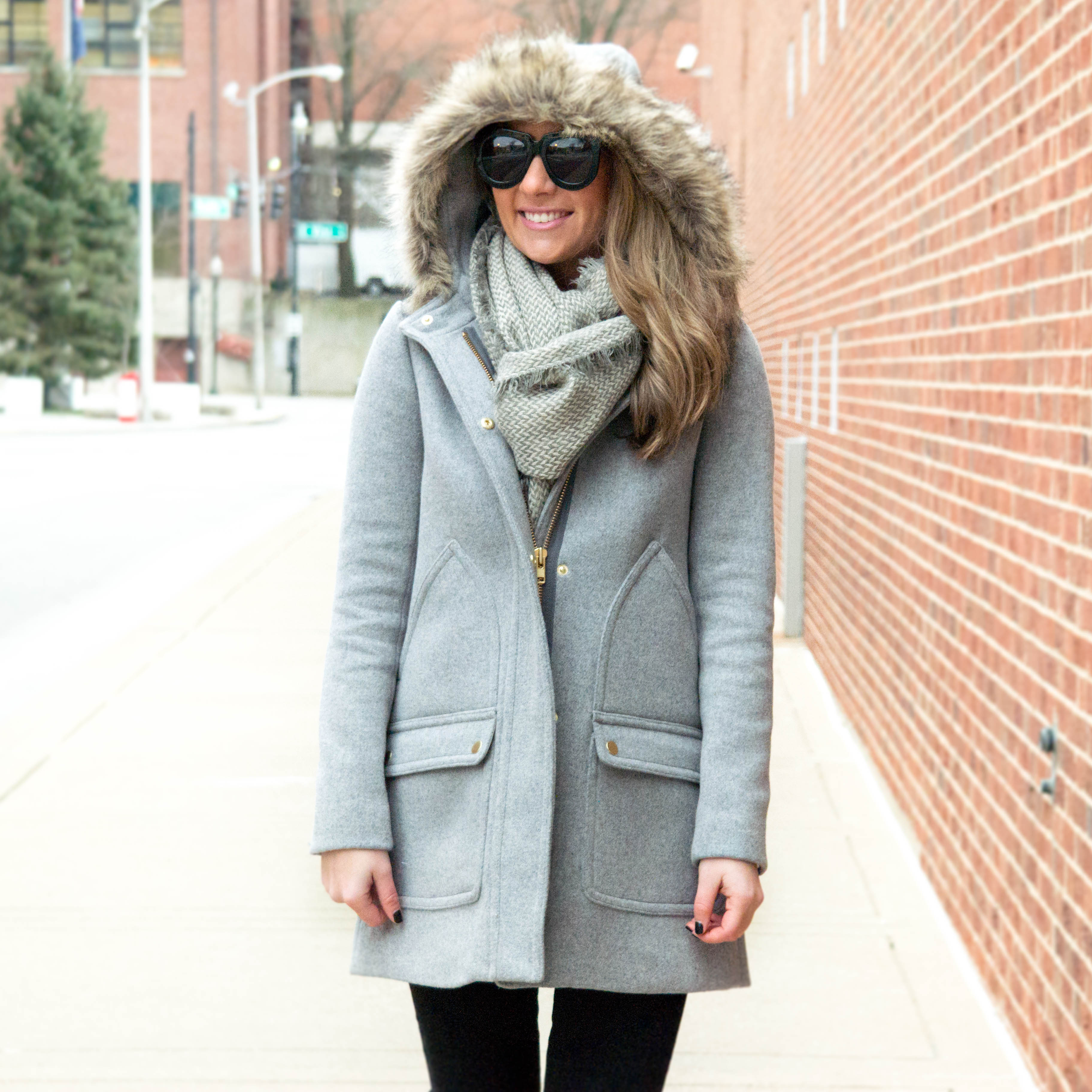 j crew fur hood coat