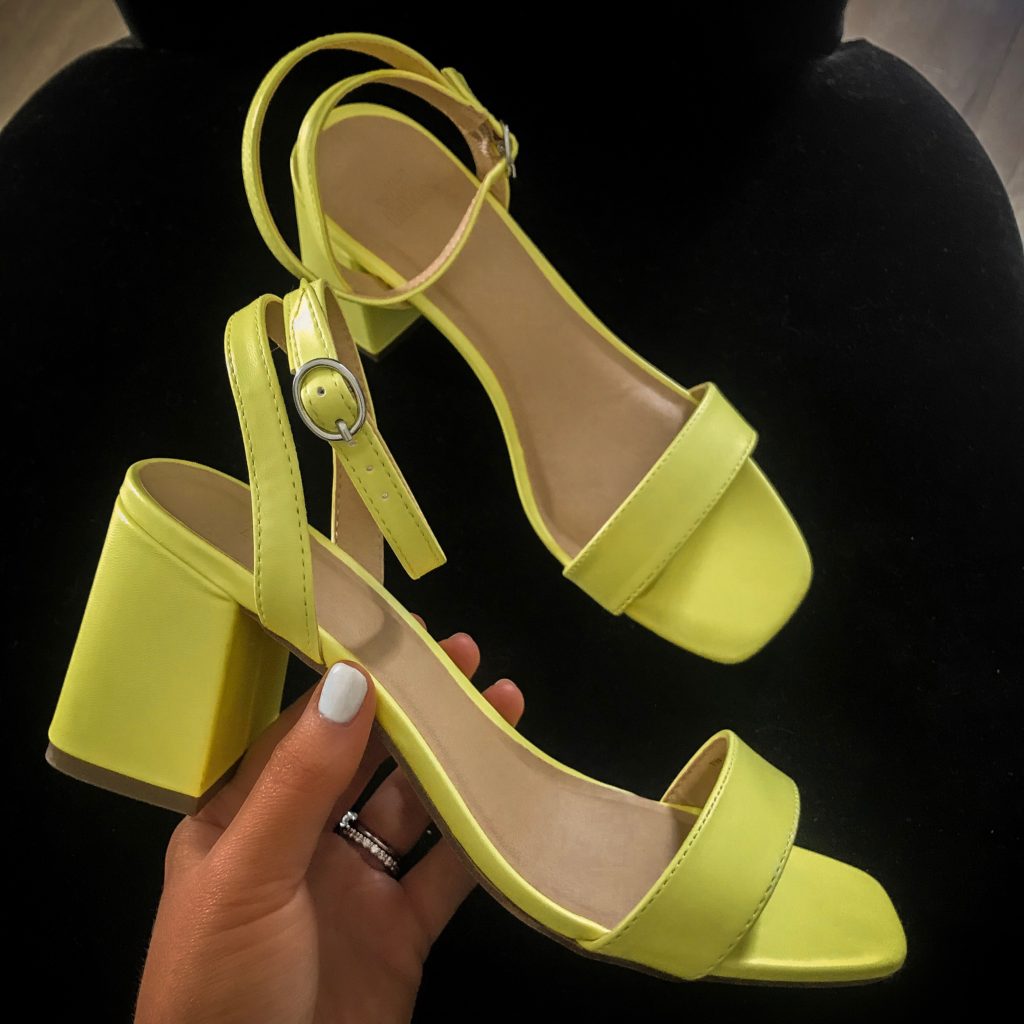 neon color heels